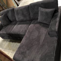 Black Corduroy Sectional Sofa 