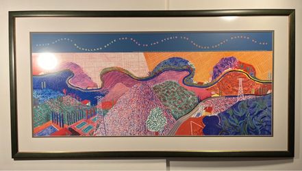 David Hockney "Mulholland Drive: Road to the Studio" 2000 LACMA Framed Print
