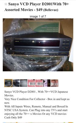 Sanyo VCD Player D2001 With 70+ Assorted JAV R X movies