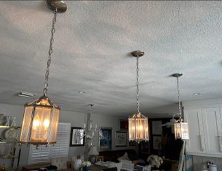 3 Pendant Lights. Brushed Nickel Finish