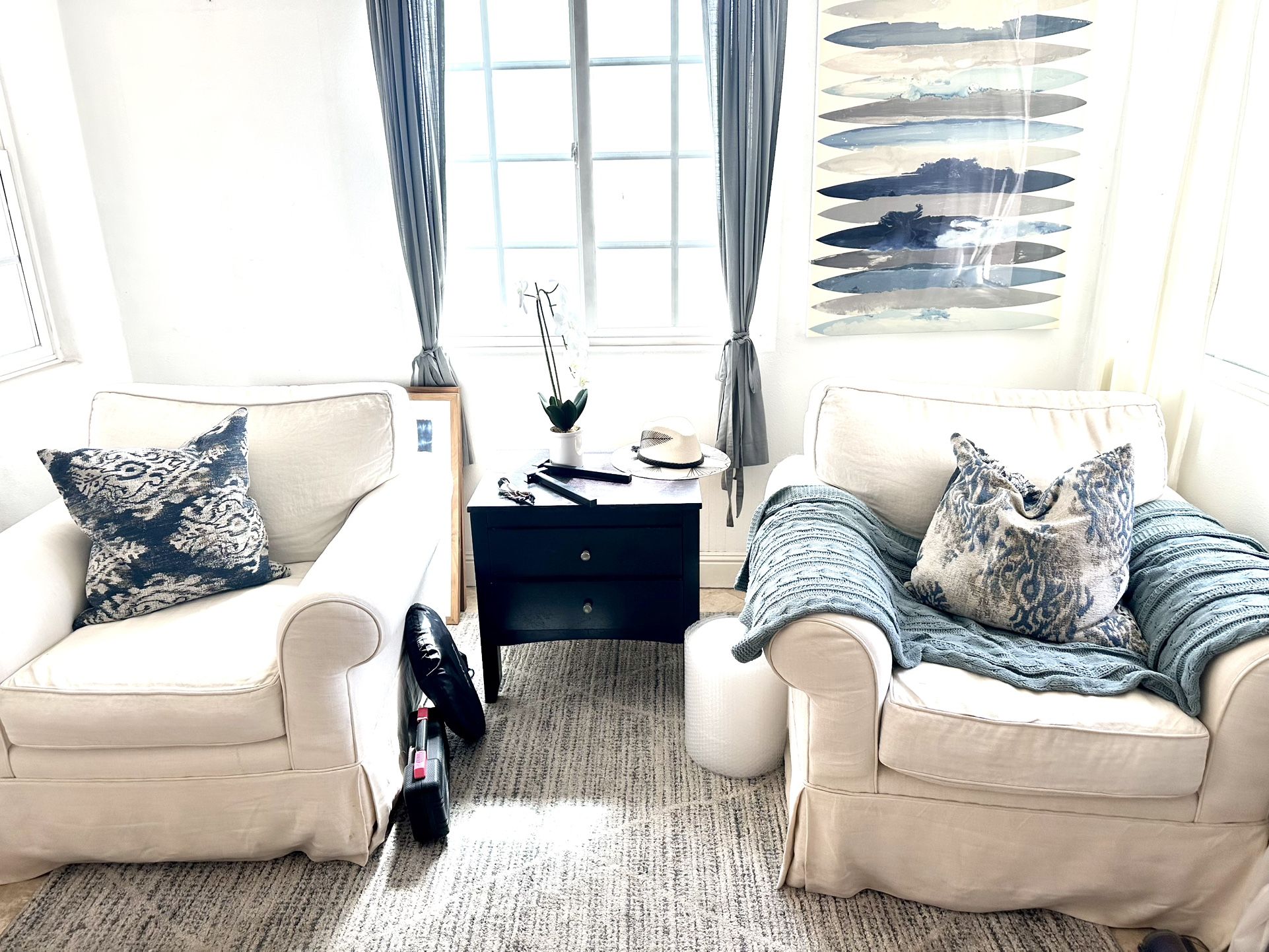 Off-white Armchairs - Set Of 2