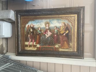 Oil painting vintage , the Virgin Maria