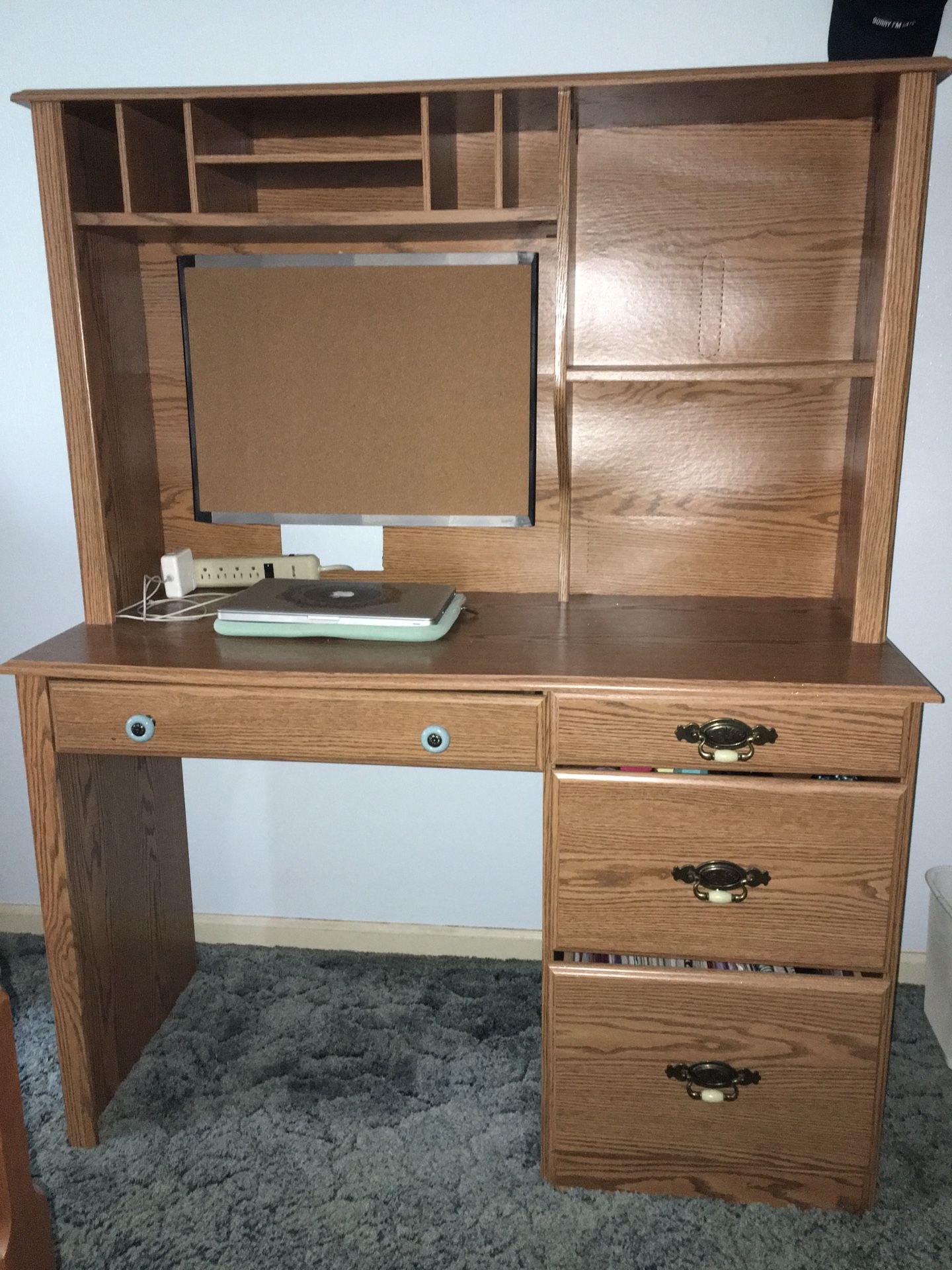Desk with hutch & drawers