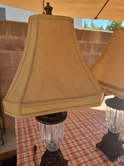 Pair of Table Lamps with Crystal Base