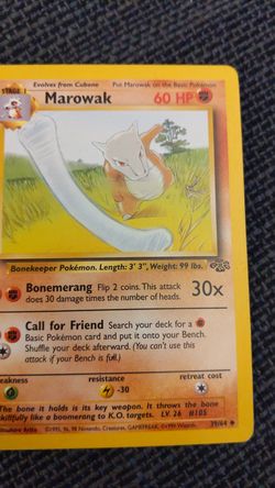 Marowak pokemon card (original series)