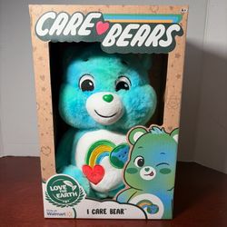 Care Bears Blue I Care Bear Plush In Box Earth Day Caring NEW