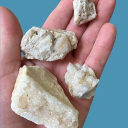 Set Of 4 Quartz Crystal Clusters. Rocks Crystals Gemstones Minerals
