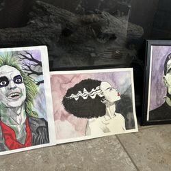 3 Hand Painted Paintings
