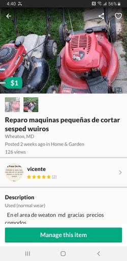 Repararcion de máquinas de cortar sesped