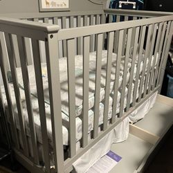Gray Baby Crib 