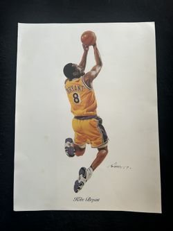 Kobe Bryant Tim Cortes Lithograph Lakers Basketball Collectible Poster