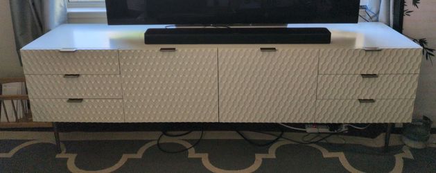 West Elm console with honeycomb front