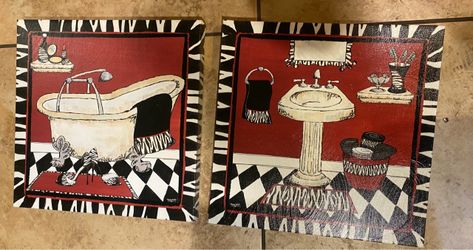 Set of 2 Tana Reed Bathroom themed Cavas walmart