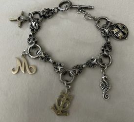 Konstantino Sterling Charm Bracelet W/Sterling/18K&14K Charms