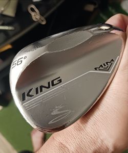 Cobra King MIM Chrome 56* Sand Wedge V10* Bounce KBS Hi Rev 2.0 125 Stiff Flex Right-Handed Mid-Size Grip