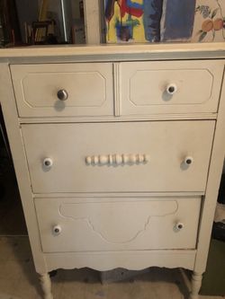 Antique Vintage White Dresser  