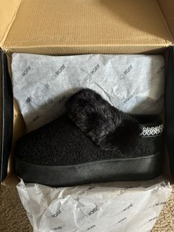 Black Platform Slippers