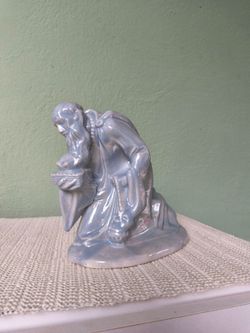 Vintage 1983 Schmid Santini blue Nativity Figurine Kneeling Wise Man
