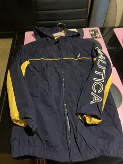 Authentic Boys size 10/12 Nautica Windbreaker Jacket with lining.
