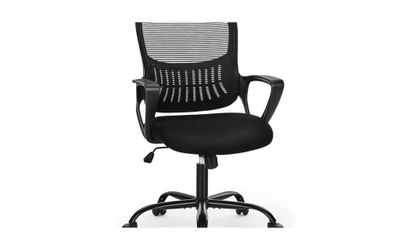 Ergonomic mesh office desk chair with armrests, rolling