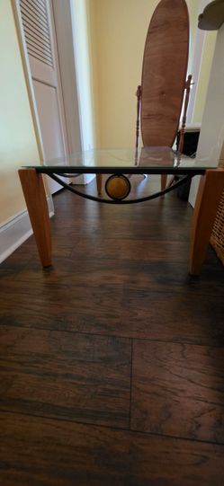 Glass Top Coffee Table with Metal Base