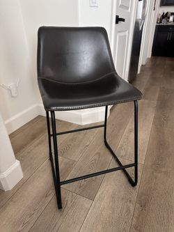 Charcoal Grey Counter Stool with Metal Frame