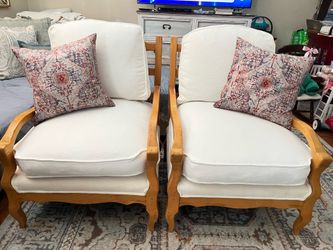 French country ladder bergere lounge chairs