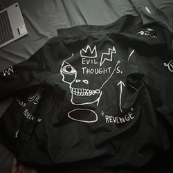 Jean-Michel Basquiat black and white jacket #artist #outgoing