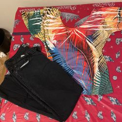 Premade Outfit Levi Skinny Jean Size 14 L & Fashion M Print Top Combo 