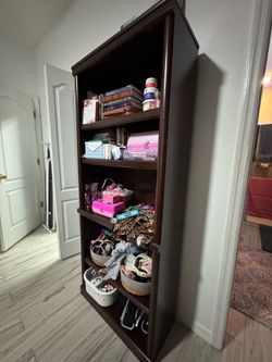 Book case, real wood, dark cherry