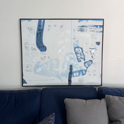 White, Blue, And Silver Wall Art