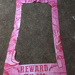 Pink Cowgirl “wanted Dead Or Alive” Photo Banner