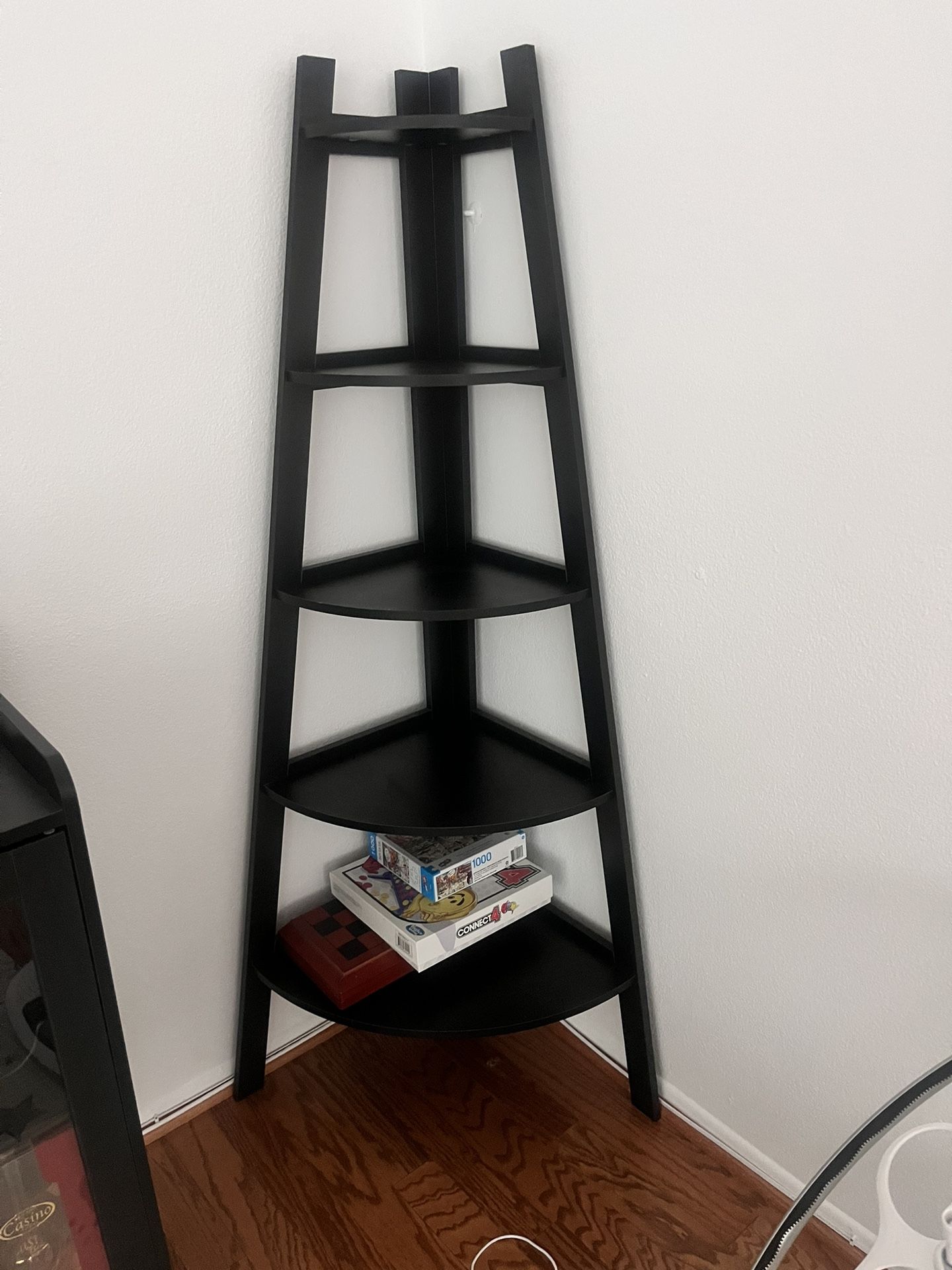 Black Leaning Bookshelf