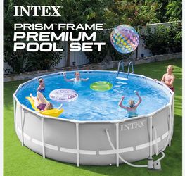 Intex 20ft x 52" Prism Frame Swimming Pool Set with Pump