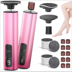 2 in 1 Electric Foot Callus Remover, 9 Adjustable Speeds Foot Scrubber USB Rechargeable Pedicure Tools for Feet, Dry Dead Skin Scraper Foot Grinder wi