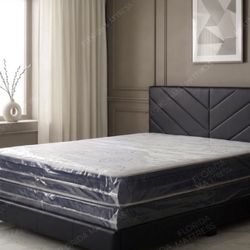 New Queen Size Bed Frame  + Queen Mattress + Box Spring + Delivery 