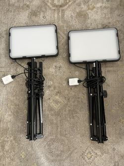 2 LED panel Lights With Stands 