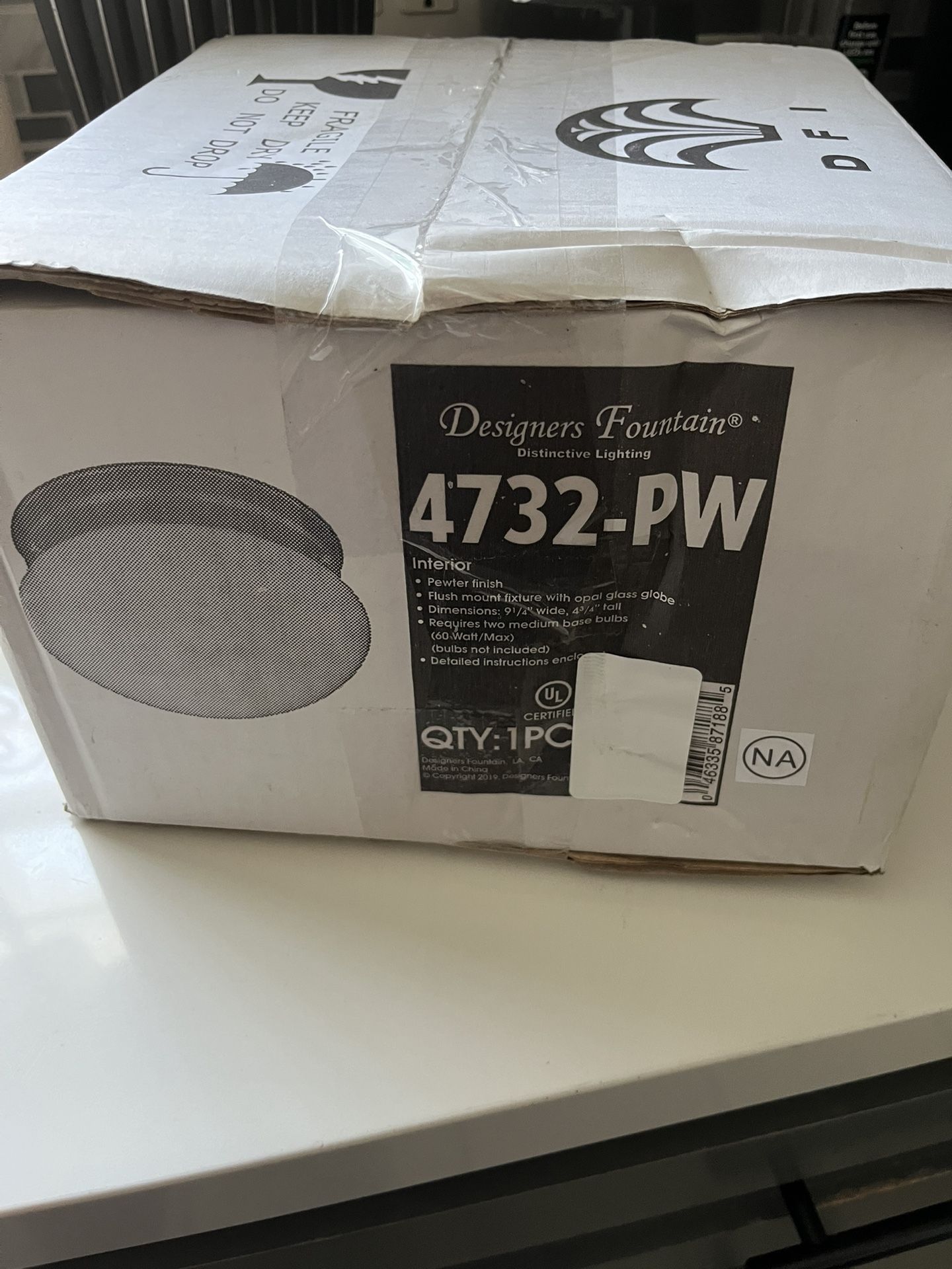 Ceiling Light 91/4” Wide 4 3/4” Tall 