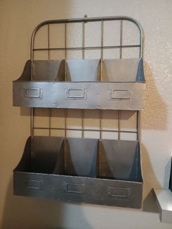 Galvanized industrial cubby wall display