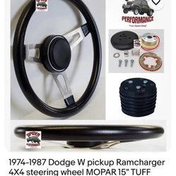 1(contact info removed) Dodge van Dodge pickup 2WD steering wheel no tilt MOPAR 15" TUFF WHEEL