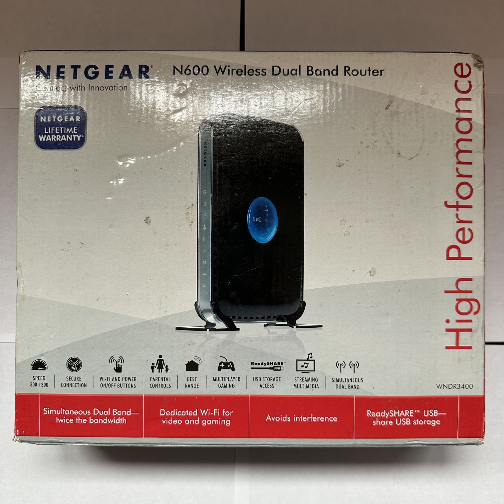 NEW NETGEAR Wi-Fi Router Wireless N600 Dual Band Router WNDR3400 CIB