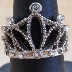 Plated Ring With Foilback Stones 