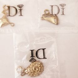 (3) Diamonds International (DI) Gold Tone Charm  ~ Brand New!