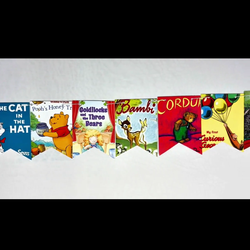 Vintage book garland for parties