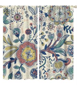Boho Flower Curtains Abstract Plant Aesthetic Colorful Leaf Bohemian Art Print for Girls Women Bedroom Living Room Bathroom Decor Rod Pocket Blackout 