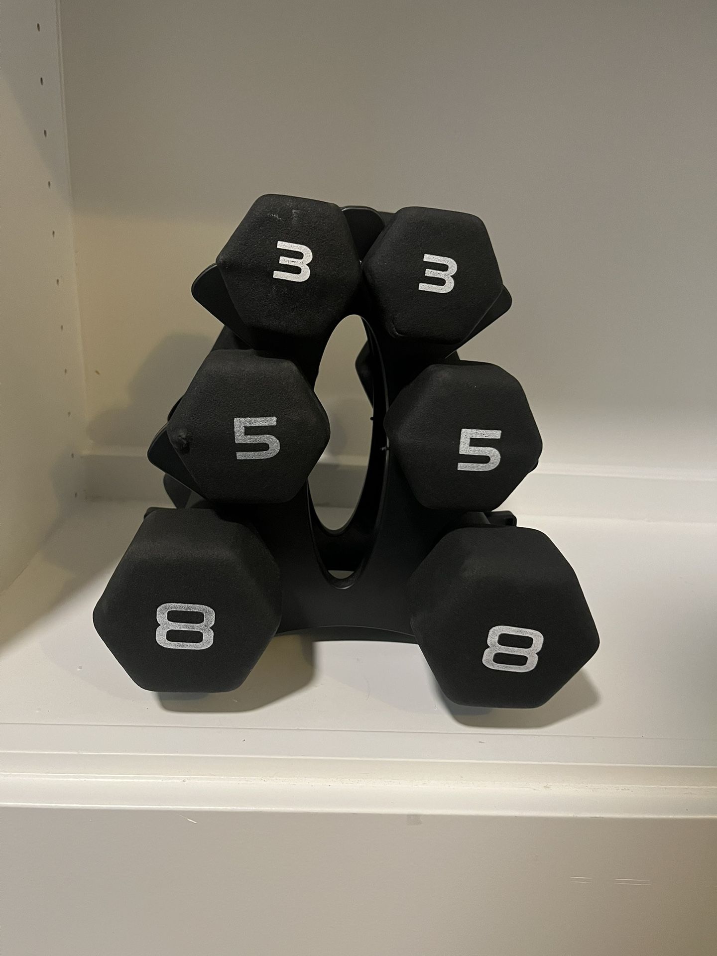 CAP Barbell Neoprene Dumbbell 32 lb Weights Set - 3/5/8 lb pairs