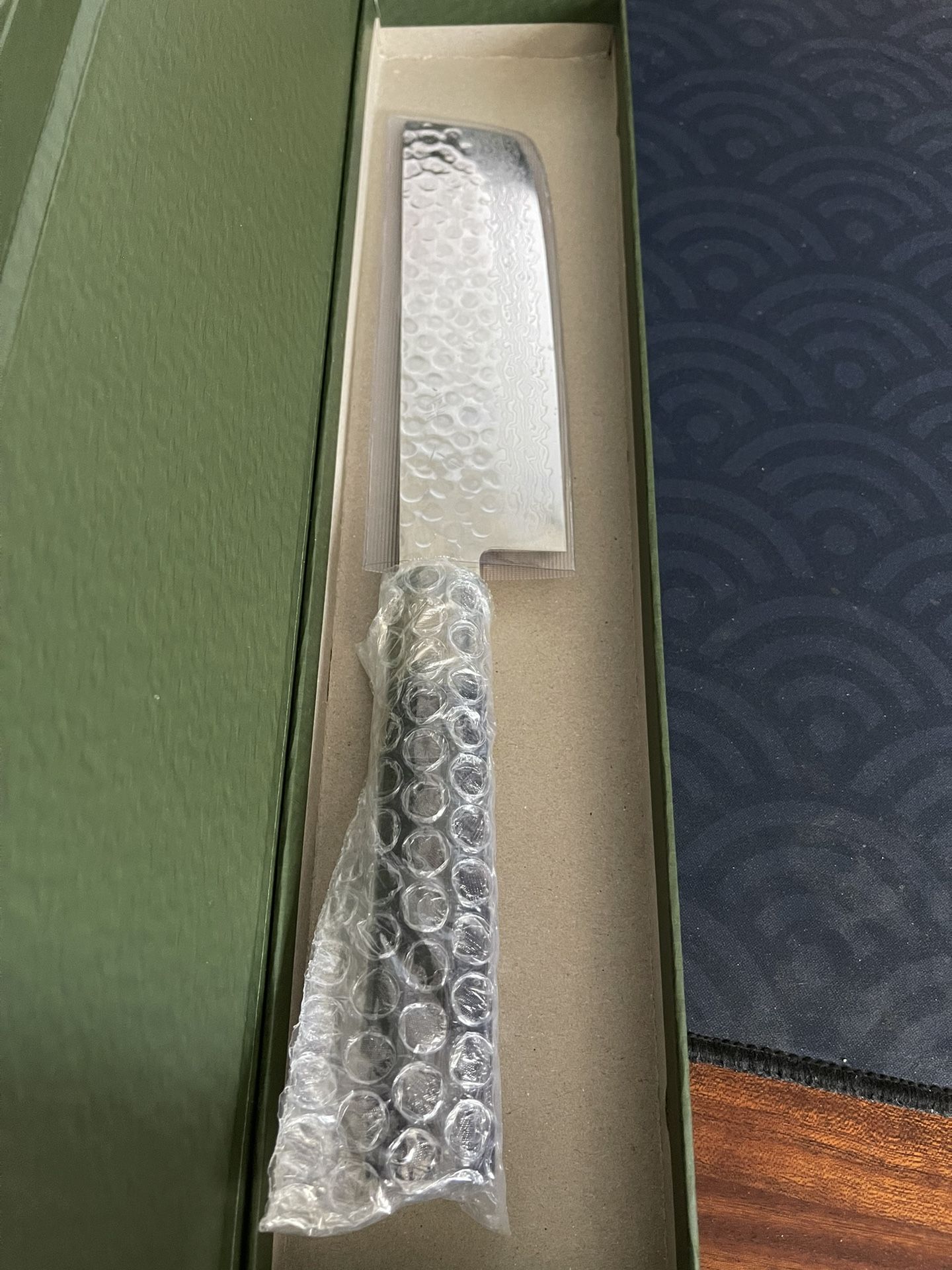Koujin Cutlery 165mm Japanese Nakiri Stainless Steel AUS10 w/ Custom Wa Handle