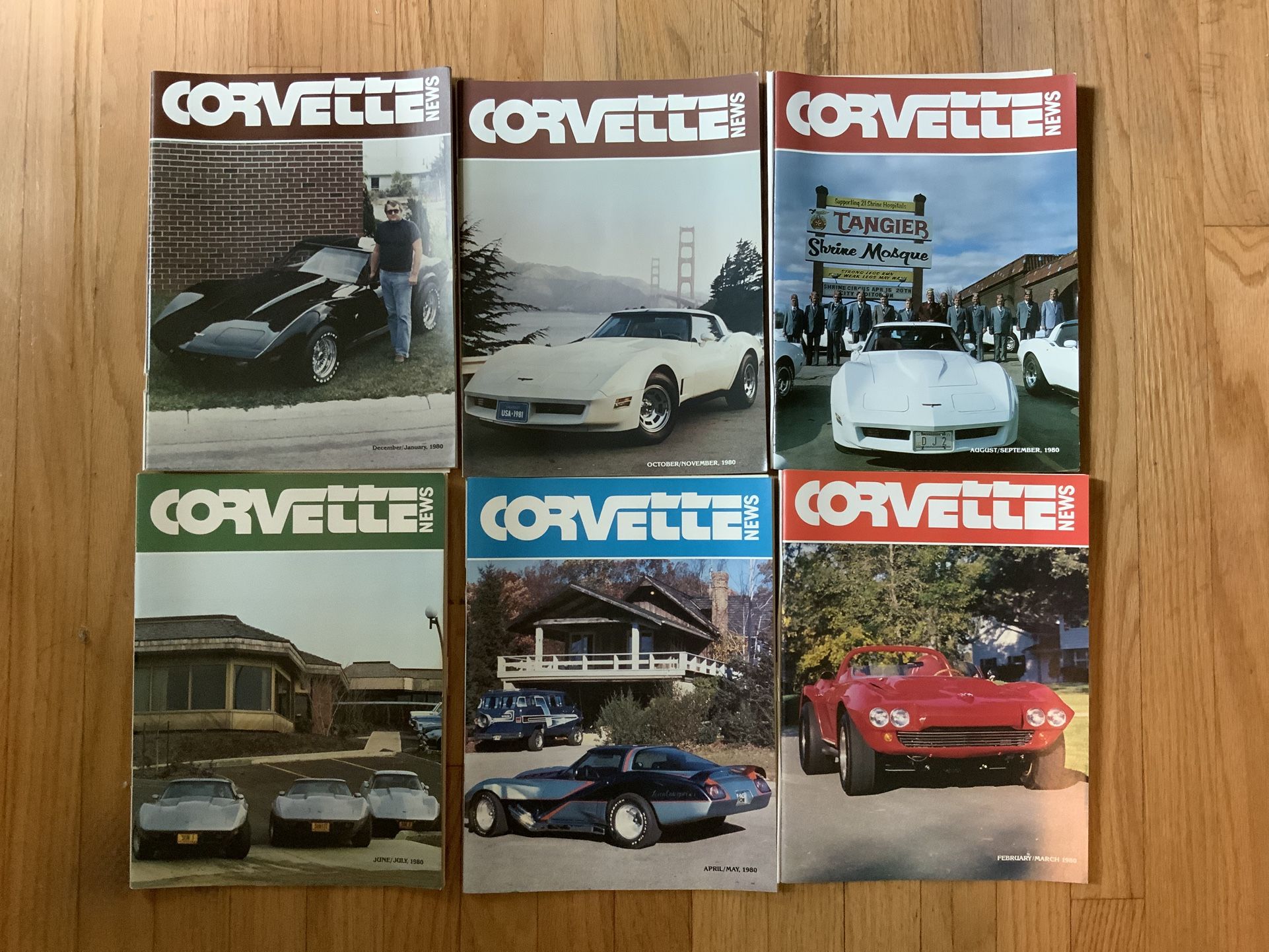 Lot Of 6 Vintage Corvette News Magazines From 1980