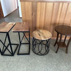 Various Wood Top End Tables
