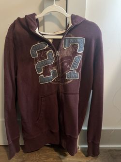 Vintage Hollister Burgundy Zip Hoodie ✧ oversized faded y2k surf vibe